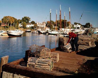 Trampas para langostas en el puerto de Camden (Maine).