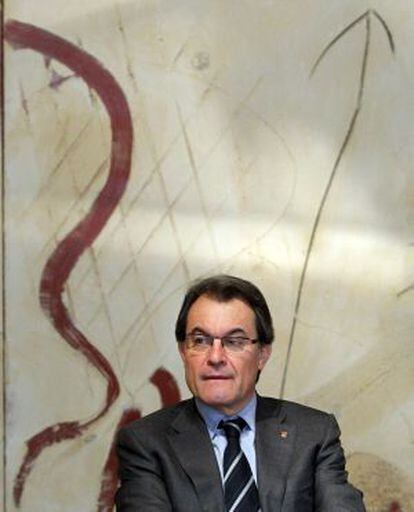 El presidente de la Generalitat, Artur Mas, durante la reunión semanal del gobierno catalán.