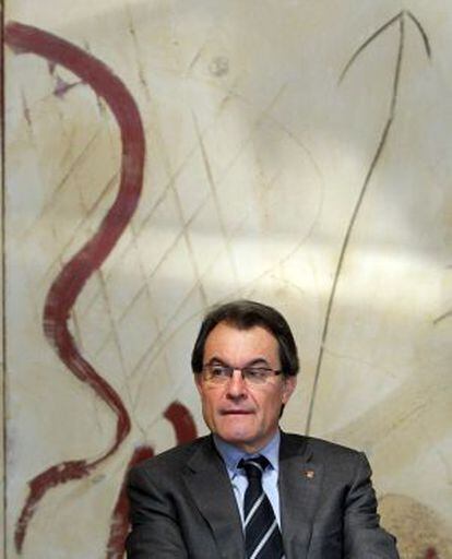 El presidente de la Generalitat, Artur Mas, durante la reunión semanal del gobierno catalán.