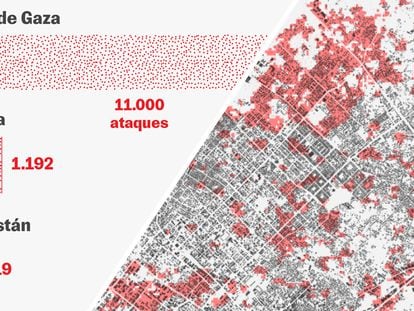 El tamaño de la destrucción tras un mes de guerra entre Israel y Gaza no tiene precedentes 