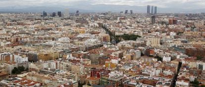 El relieve urbano de Madrid, desde el &#039;pirul&iacute;&#039; de Torrespa&ntilde;a.