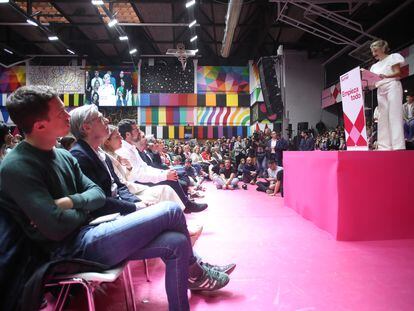 Acto de Yolanda Díaz en la presentación de la plataforma Sumar, en el polideportivo Magariños, en Madrid.