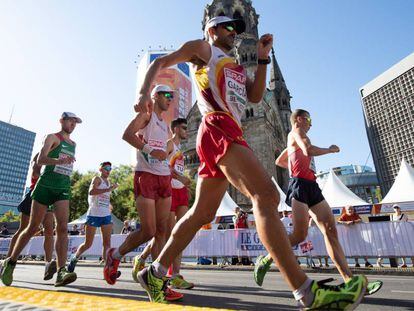 García Bragado, durante una prueba de 50 kilómetros marcha en Berlín, el año pasado.