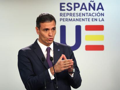 El presidente del Gobierno en funciones, Pedro Sánchez, este viernes en Bruselas.