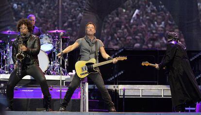 Bruce Springsteen, en su concierto del estadio Santiago Bernabéu, en Madrid, del 21 de mayo de 2016.