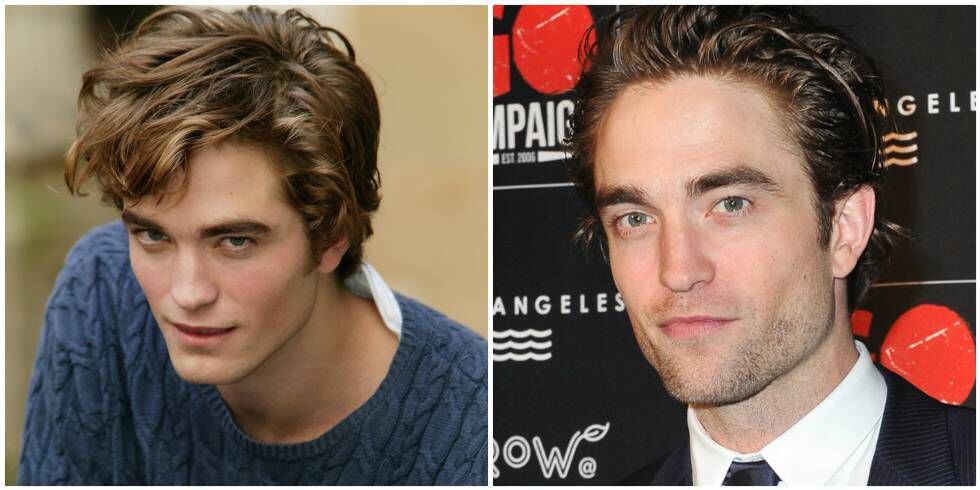 Robert Pattinson el 2005 (esquerra) i el 2018.
