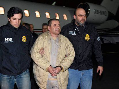 El Chapo, recién llegado a Estados Unidos tras su extradición.