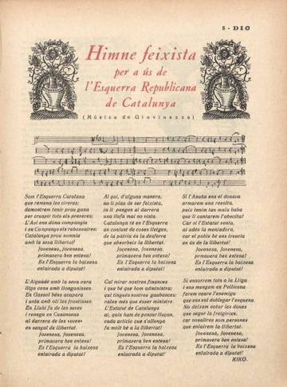 Himne per a ERC inspirat en el 'Giovinezza' mussolinià.