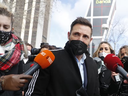 Antonio David Flores a la entrada de los juzgados de Madrid, en febrero.