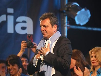 Sergio Massa luego de su triunfo electoral, el 22 de octubre en Buenos Aires.