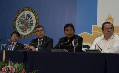 Representantes de Nicaragua, Venezuela, Bolivia y Ecuador.