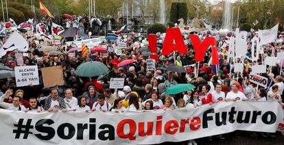 Manifestación en Madrid de la España vaciada el 31 de marzo de 2019.