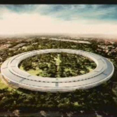 Imagen televisiva del proyecto de sede de Apple en Cupertino.