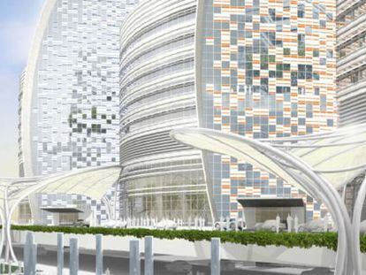 Maqueta del proyecto del hospital de Sidra.