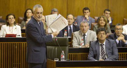 José Antonio Griñán en el Parlamento.