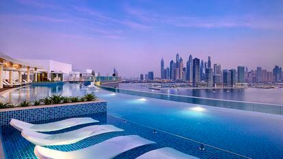 Vista desde la piscina del NH Collection Dubai The Palm