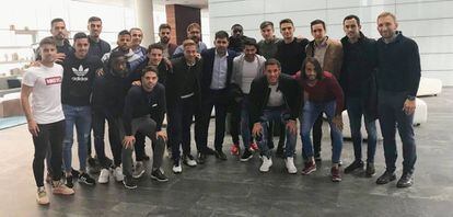 Los jugadores del Reus se reunieron con el presidente de la Asociación de Futbolistas Españoles (AFE), David Aganzo. 