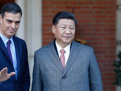Los presidente de Espa&ntilde;a y China, Pedro S&aacute;nchez y Xi Jinping. 