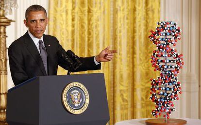El presidente Obama durante el anuncio en la Casa Blanca.