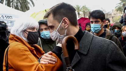 El activista independentista Marcel Vivet, antes del juicio en Barcelona.