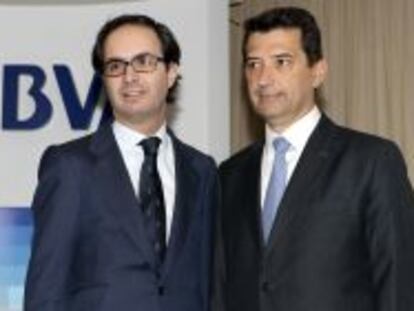 El director de la Territorial Norte de BBVA, Jorque Sa&eacute;z-Azkunaga, y el economista jefe de Econom&iacute;as Desarrolladas de BBVA Research, Rafael Dom&eacute;nech.