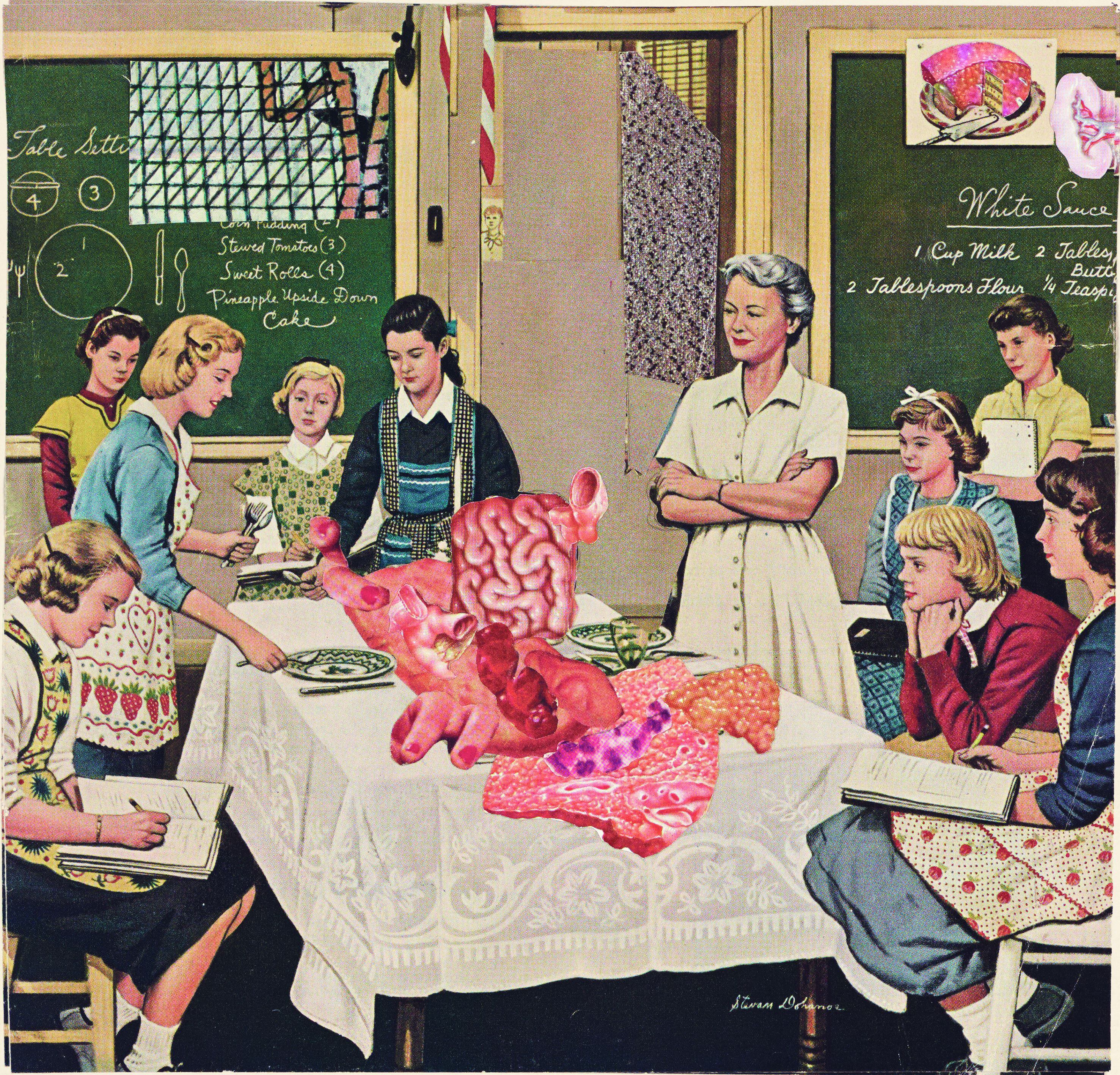 'Cookery Class' (1958), 'collage' de George Grosz.