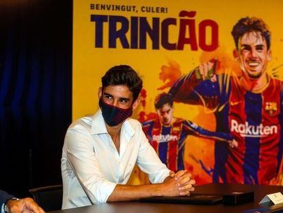 Francisco Trincao, presentado como nuevo jugador del FC Barcelona.