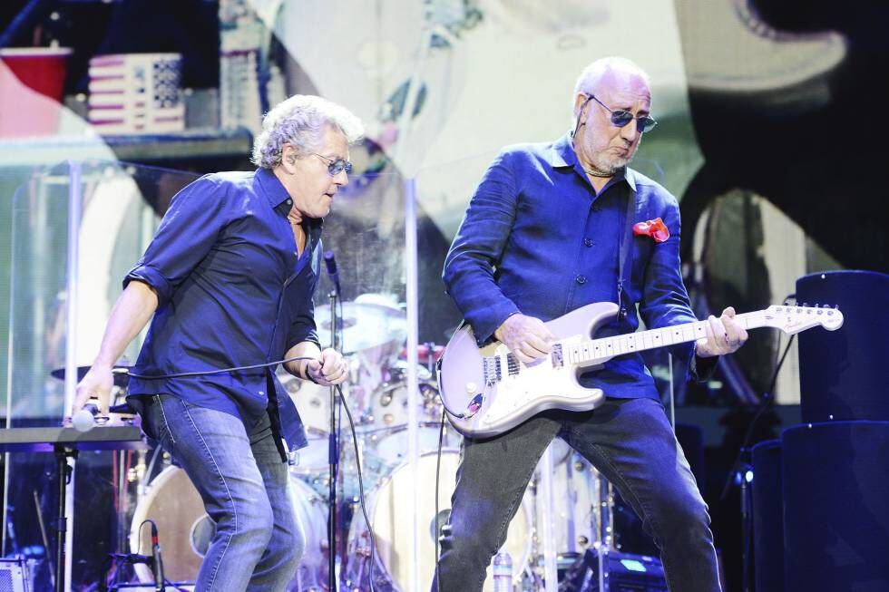 Roger Daltrey (izquierda) y Pete Townshend en Desert Trip el domingo.