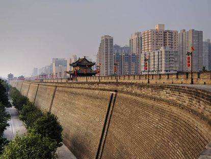 La muralla de Xian, ciudad situada en el centro de China y donde comenzaba la Ruta de la Seda.