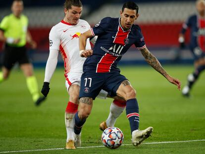 Acción del penalti de Sabitzer a Di María.