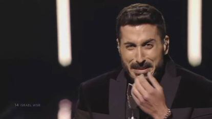 Kobi Marimi, al final de su actuación en Eurovisión.