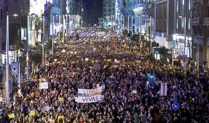 Manifestacion del 8 del Día Internacional de la mujer el pasado 8 de marzo en Madrid.