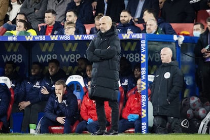 Pep Guardiola, durante un partido del Manchester City.