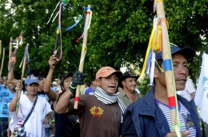 Protestas campesinas en el noroeste de Colombia.