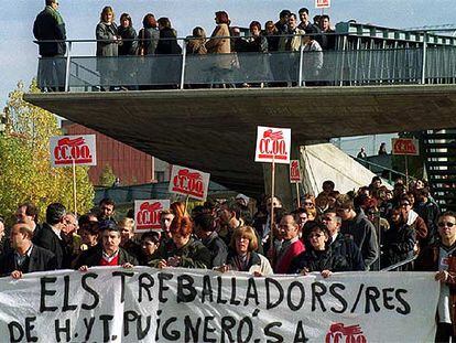 Imagen de archivo de una protesta contra el cierre de Puigneró en 2000.