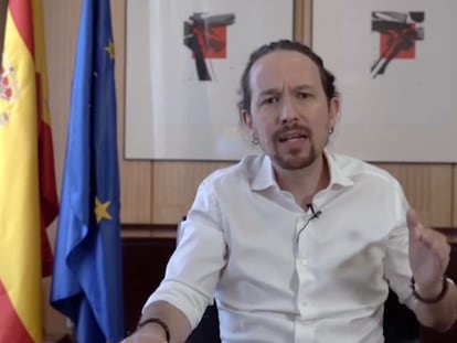 Pablo Iglesias, en el vídeo en el que anuncia que será candidato en las elecciones del 4 de mayo en la Comunidad de Madrid.