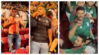 Emanuel Díaz Leal, el hincha mexicano apuñalado por otro en captura de pantalla de un video subido a redes sociales.  Estados Unidos, 3 de julio.