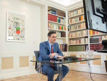 El presidente del Gobierno, Pedro Sánchez, en la ronda de contactos con las formaciones políticas.