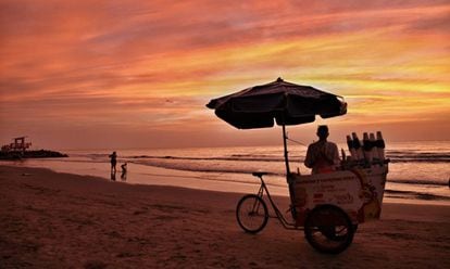 Atardecer en una de las playas de Cartagena de Indias (Colombia).