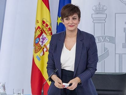 La portavoz del Gobierno y ministra de Política Territorial, Isabel Rodríguez, durante una rueda de prensa posterior al Consejo de Ministros, del pasado día 20.