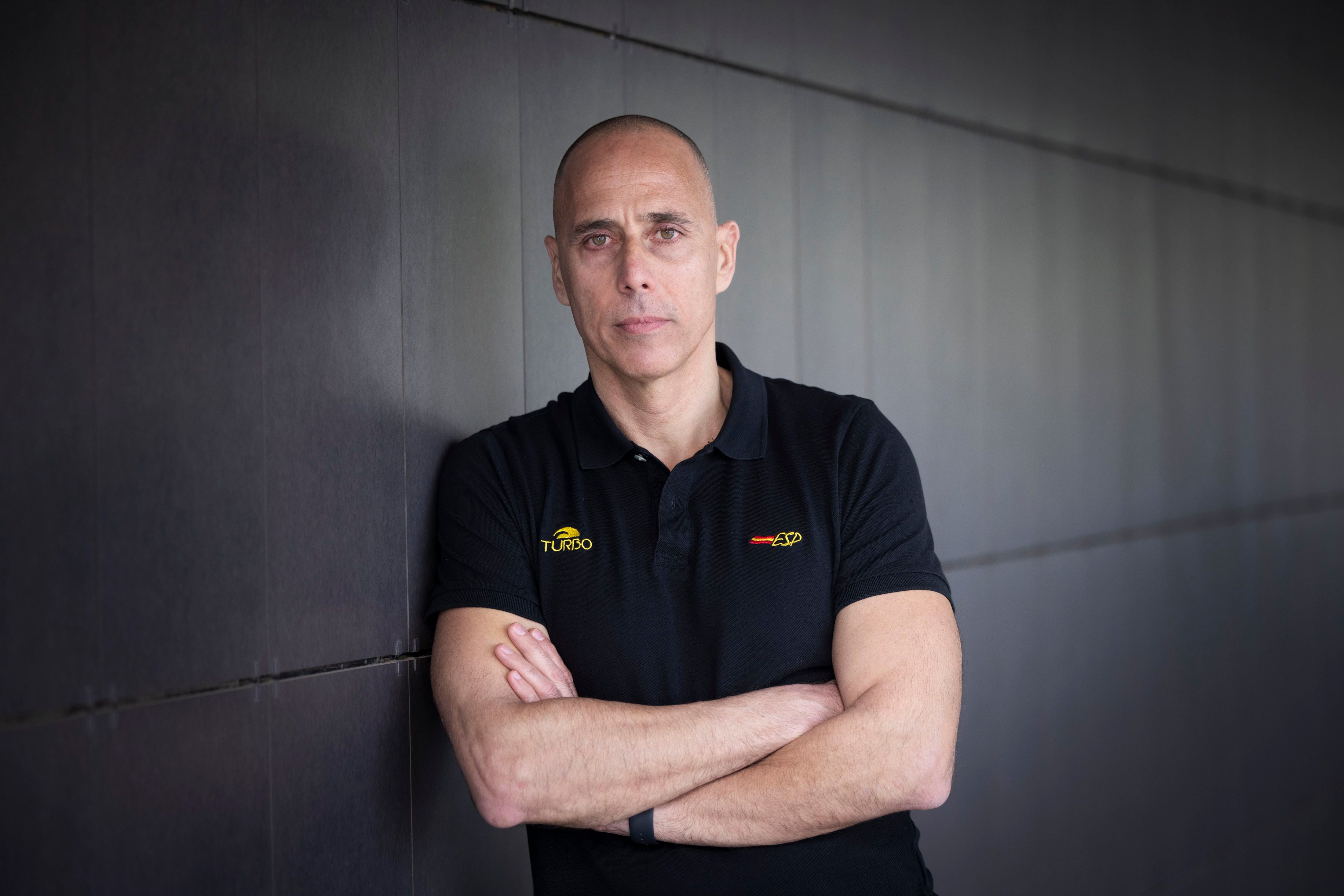David Martín, entrenador de la selección masculina de waterpolo, durante la concentración en Sant Cugat.