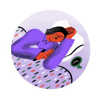 Illustration of woman sleeping