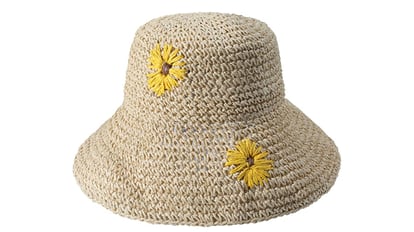 Sombrero crochet con margaritas para mujer, varios colores