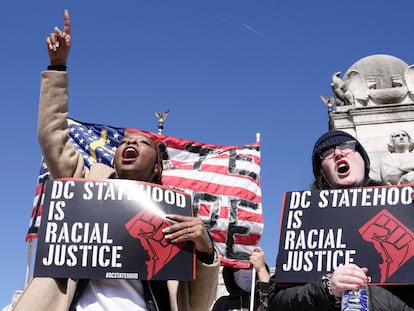 Manifestación en favor de la estadidad de Washington DC este miércoles ante el Capitolio