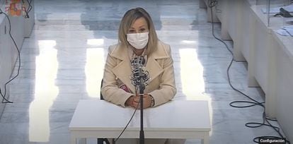 Ana María Cameno, en el banquillo de la Audiencia Nacional, el 29 de marzo de 2022.