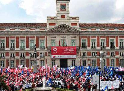 Manifestación en defensa de los Servicio Públicos en la Puerta del Sol.