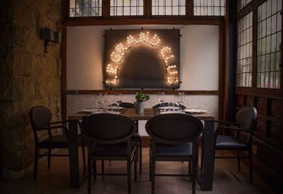 Una mesa del Asador Borda, en Getxo (Bizkaia).