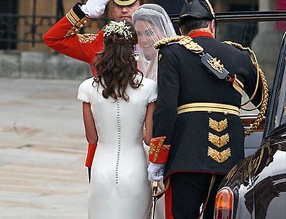 Pippa Middleton, hermana de Catherine, en la boda de esta última.