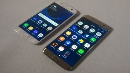 Samsung Galaxy S7 (esquerra) i S7 Edge.