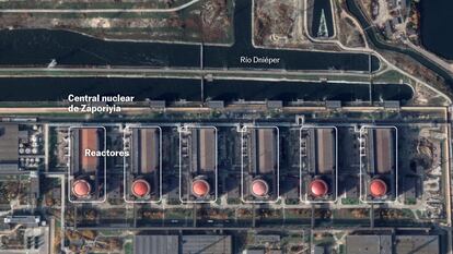 La central nuclear de Zaporiyia tiene seis reactores operativos que producen una quinta parte de la energía del país.